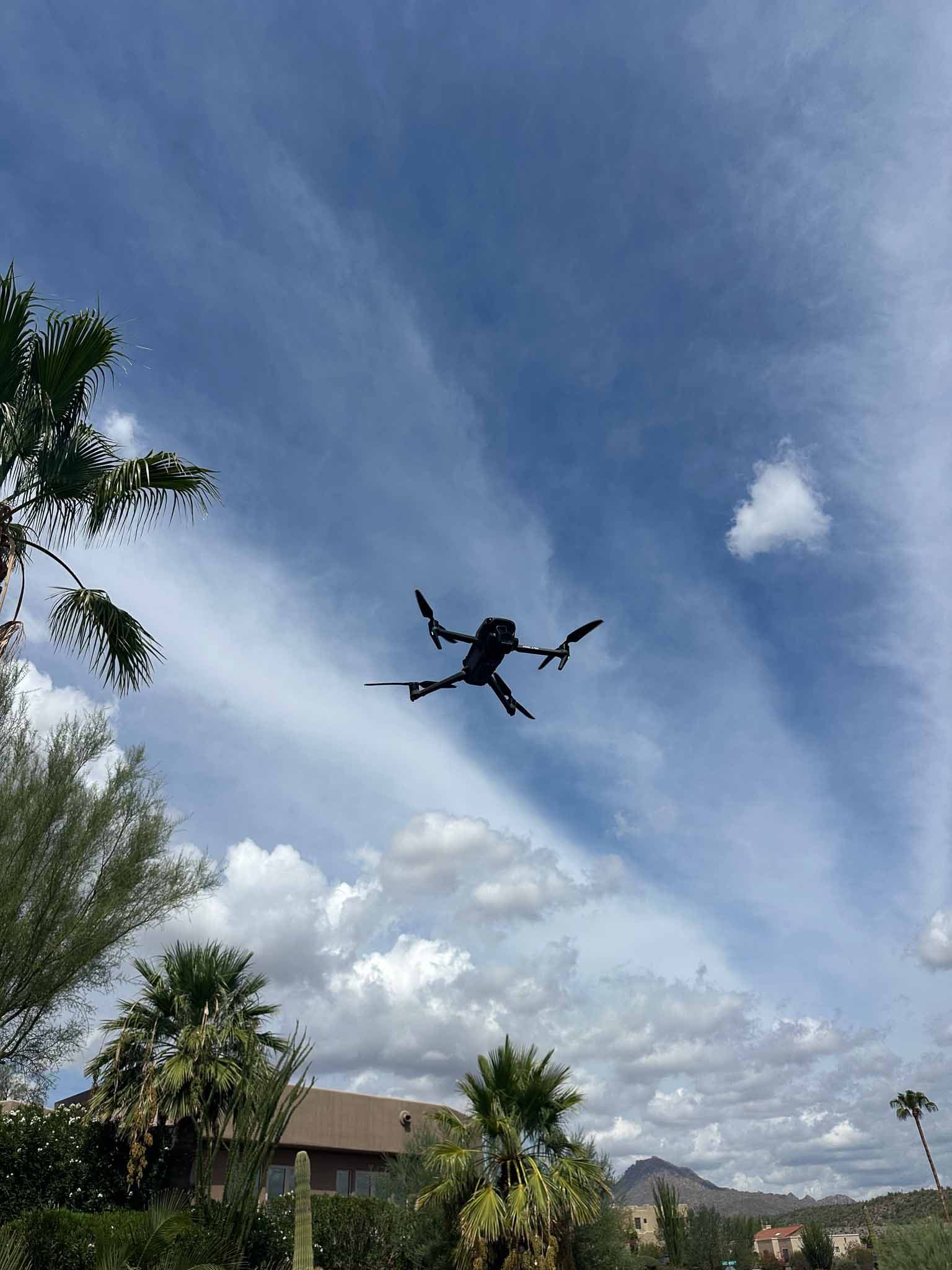 Drone capturing roof imagery